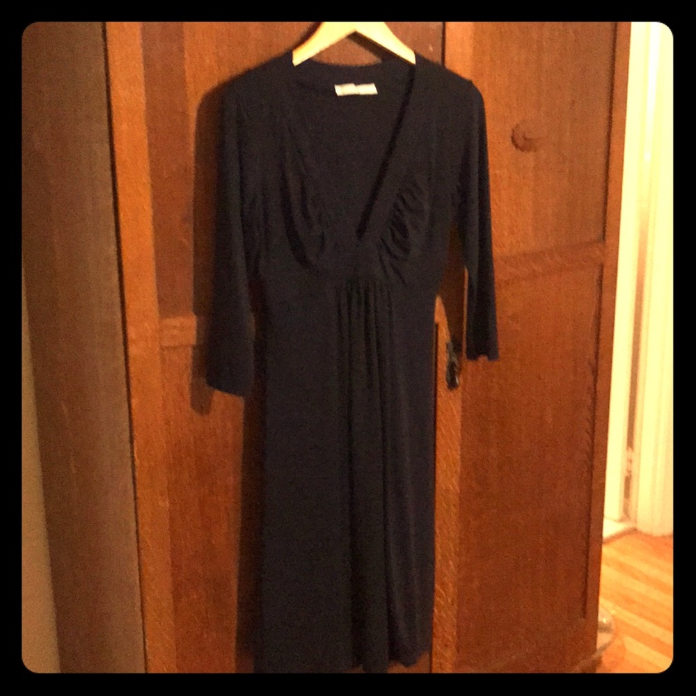 Susana Monaco deep-V, 3/4 sleeve navy size L